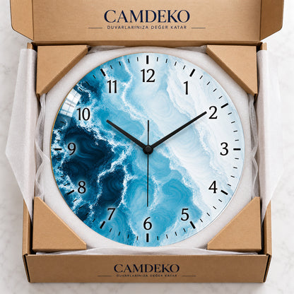 CAMDEKO okyanus cam duvar saati güvenli kraft paketleme
