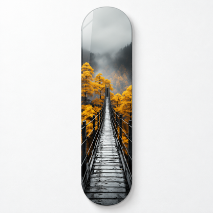 Sarı Ormanda Asma Köprü Dikey Skate Board Cam Tablo - katalog