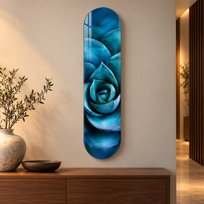 Mavi Spiral Sukulent Dikey Skate Board Cam Tablo - konsol