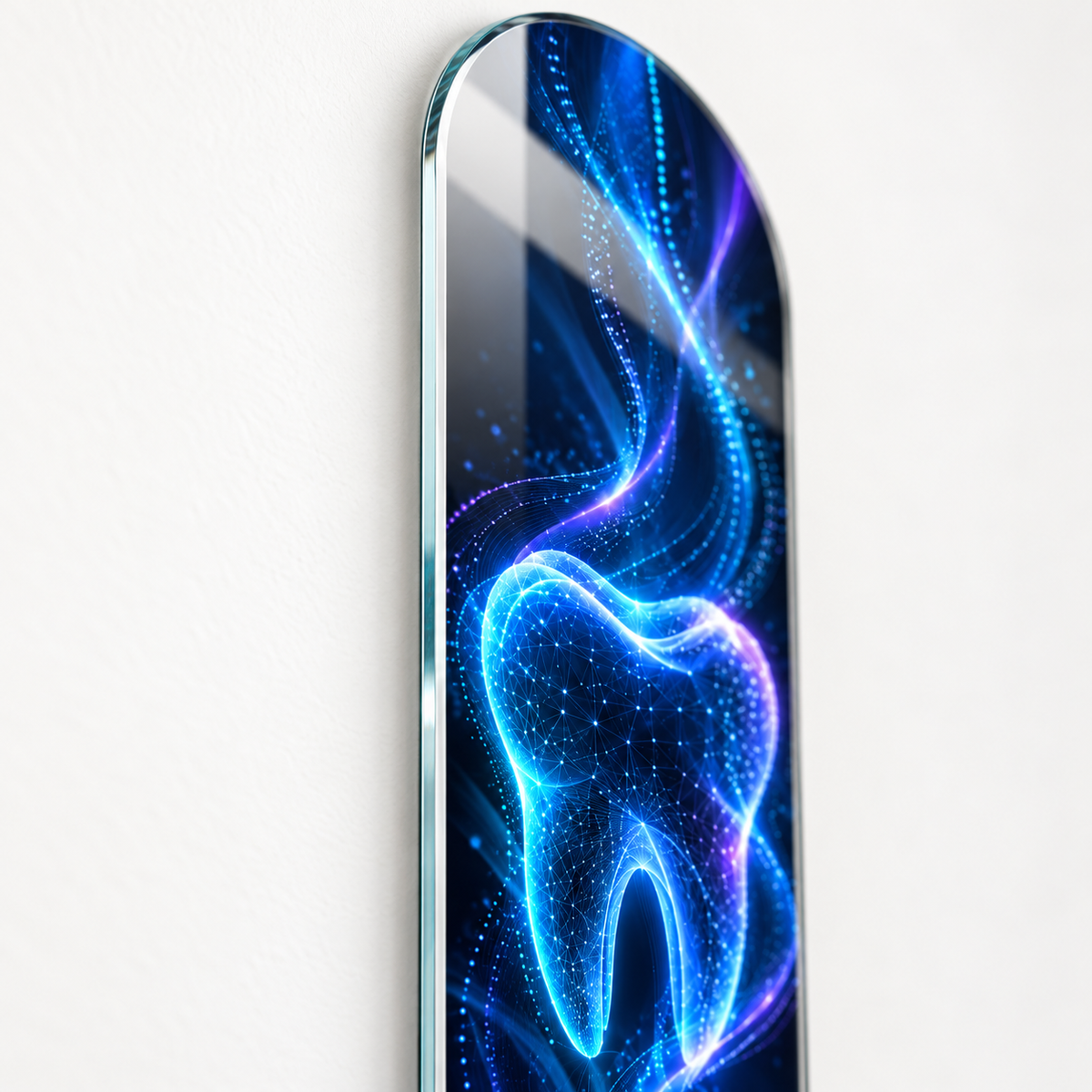 Dijital Işık Ağı Diş Dikey Skate Board Cam Tablo - ince cam kenari
