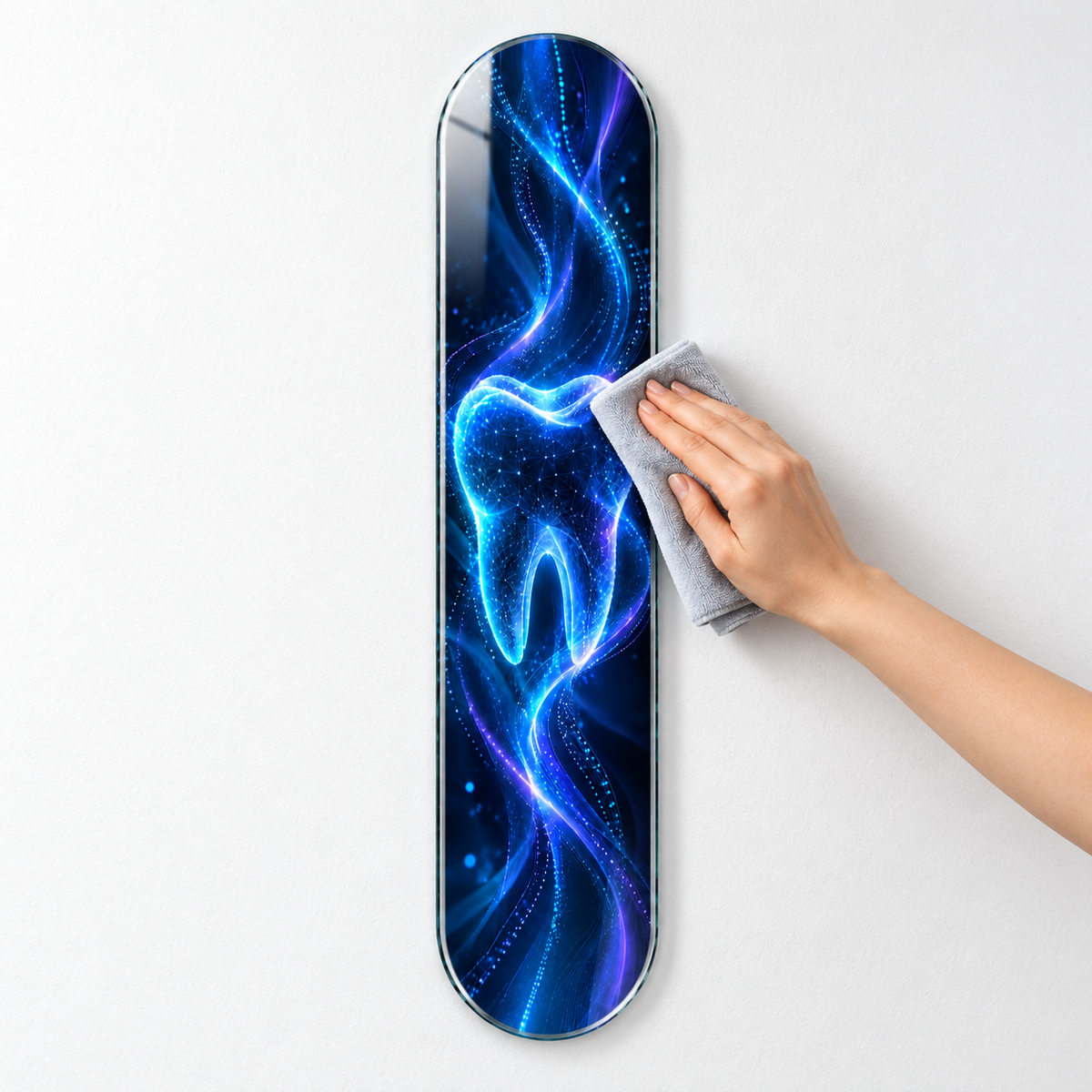 Dijital Işık Ağı Diş Dikey Skate Board Cam Tablo - temizlik
