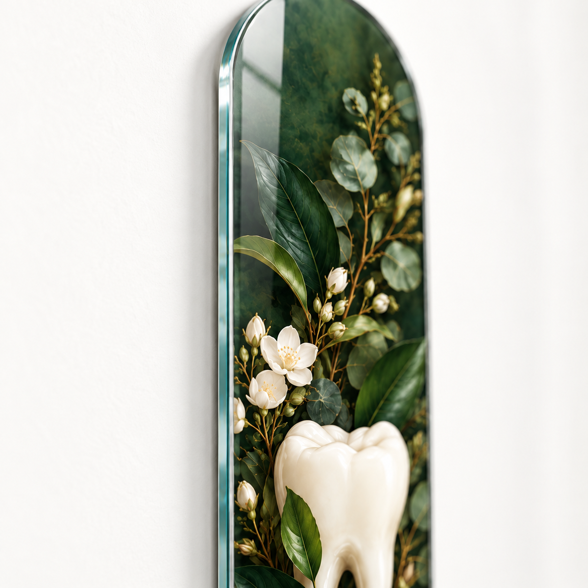Zümrüt Botanik Diş Dikey Skate Board Cam Tablo - ince cam kenari