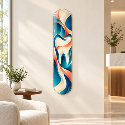 Renkli Soyut Gülüş Dikey Skate Board Cam Tablo - klinik bekleme alani