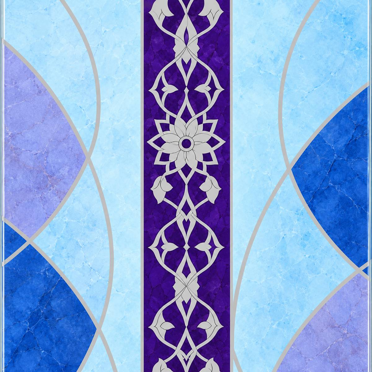 Safir Vitray Elif Dikey Kaykay Cam Tablo – Desenin baskı detayı