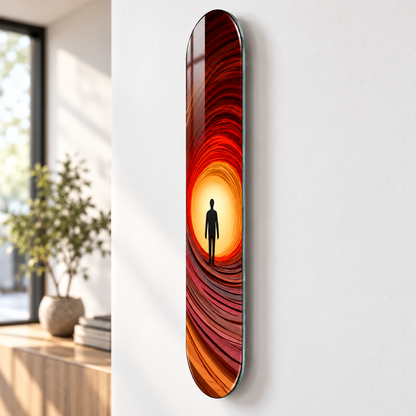 Işığa Yolculuk Dikey Skate Board Cam Tablo – Duvar mesafesi