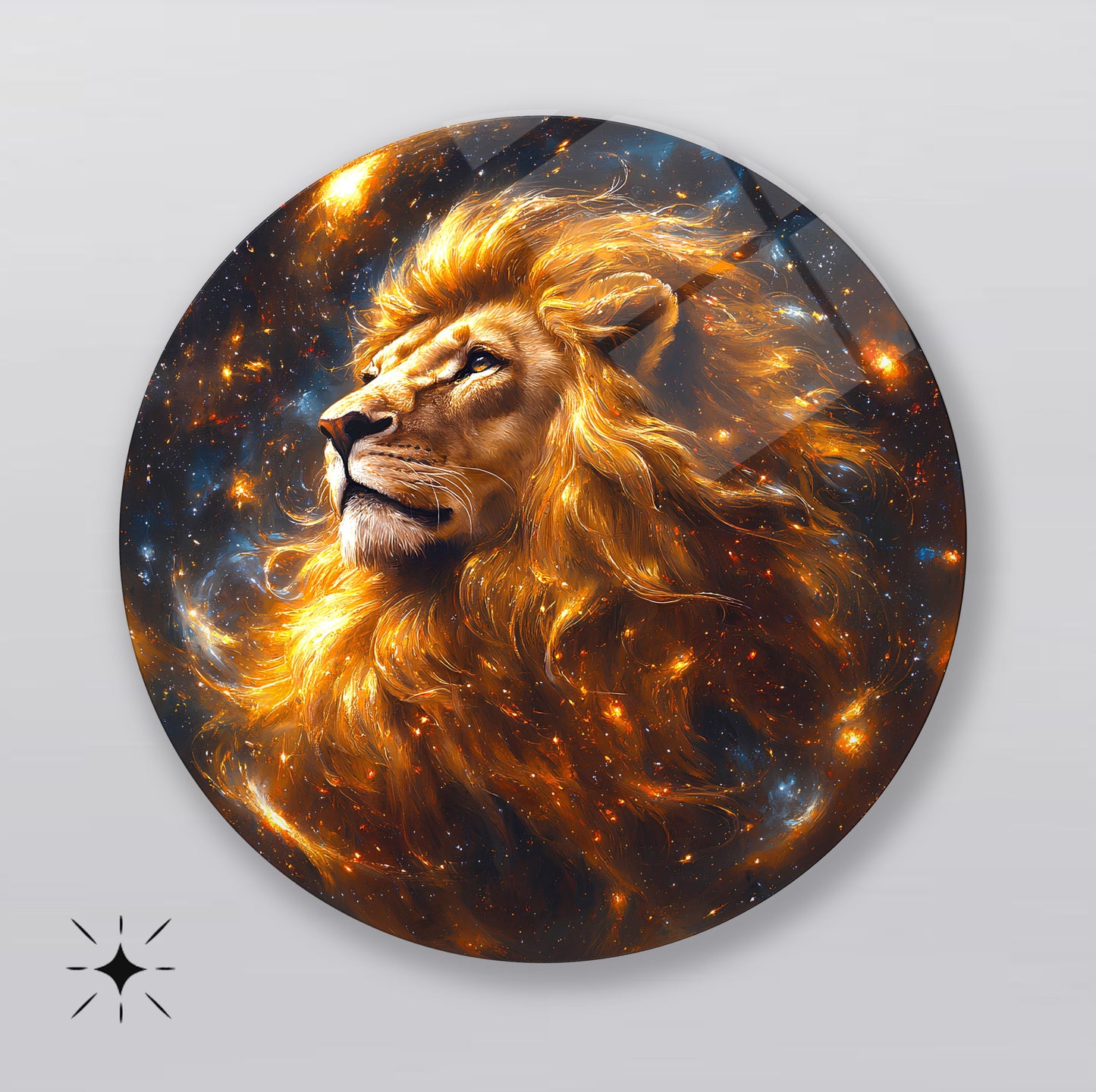 Aslan Yuvarlak Cam Tablo