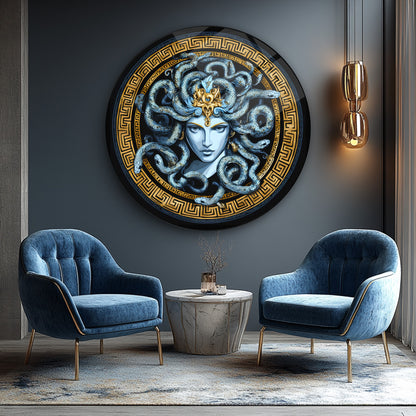 Medusa Yuvarlak Cam Tablo