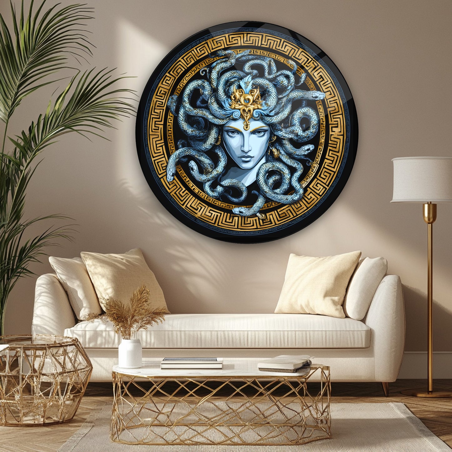 Medusa Yuvarlak Cam Tablo