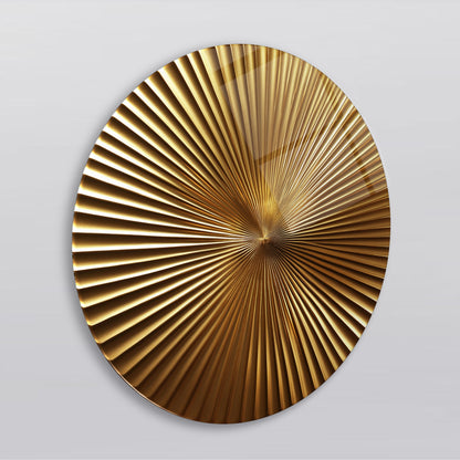Soyut Gold Yuvarlak Cam Tablo