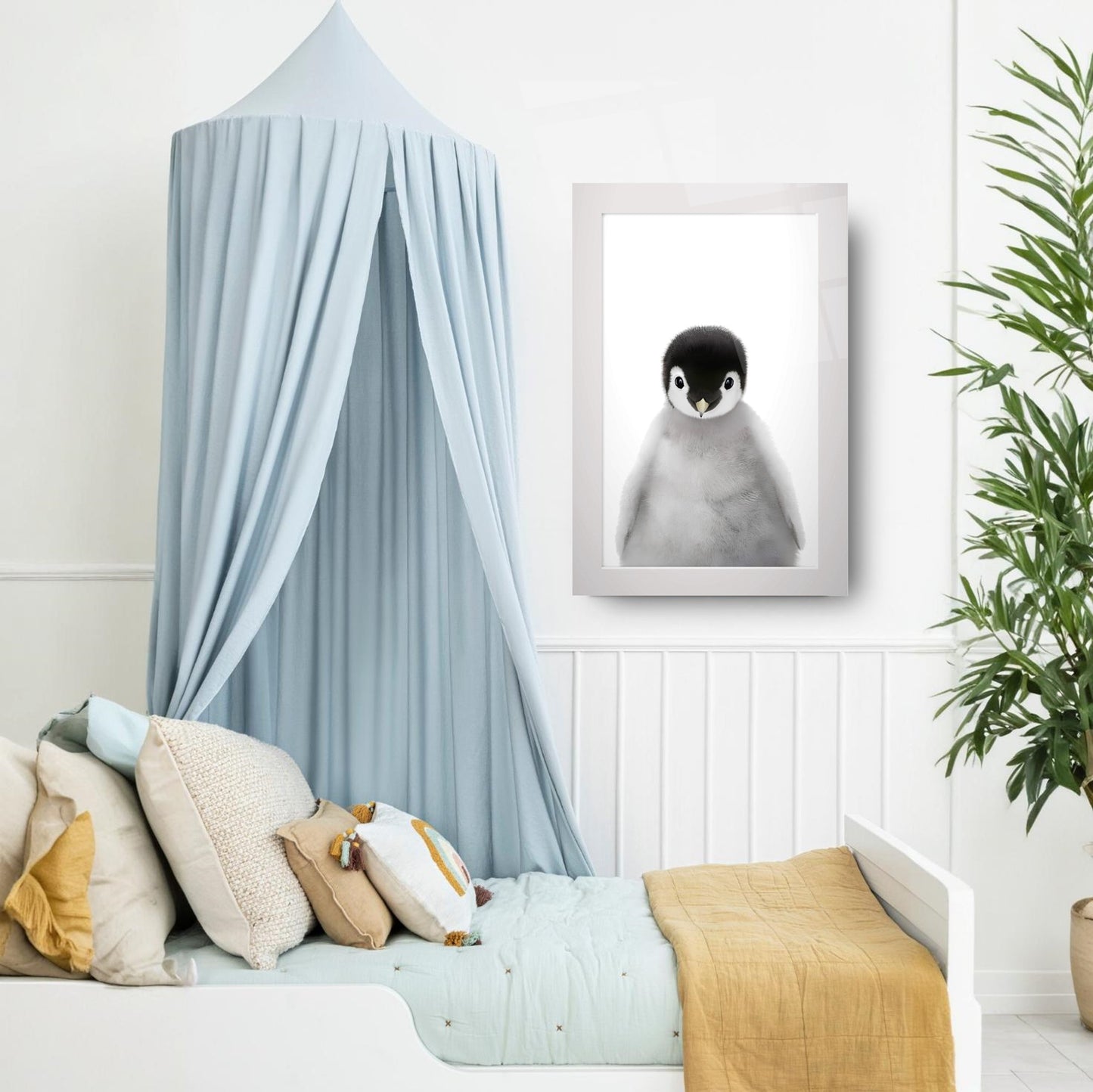 Yavru Penguen Çocuk Odası Cam Tablo