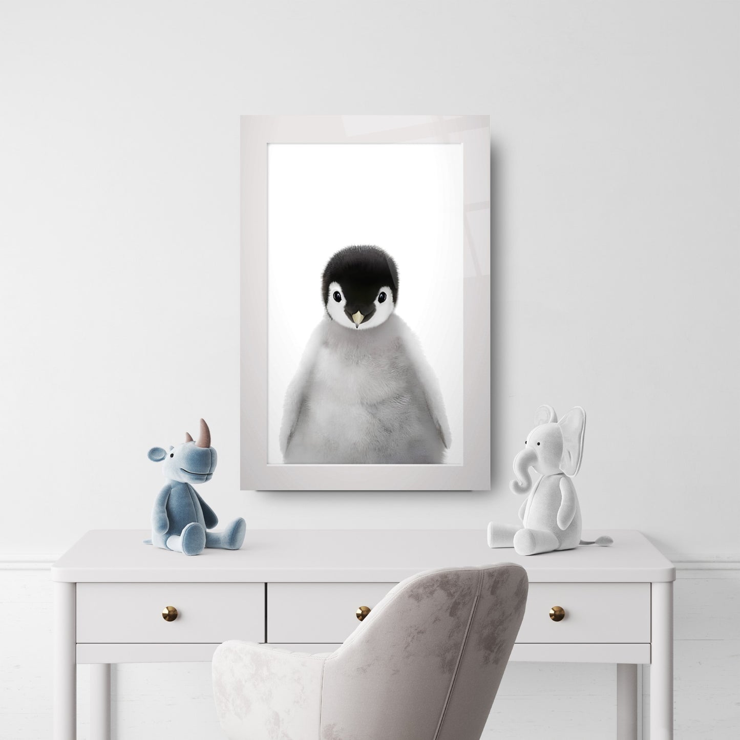 Yavru Penguen Çocuk Odası Cam Tablo