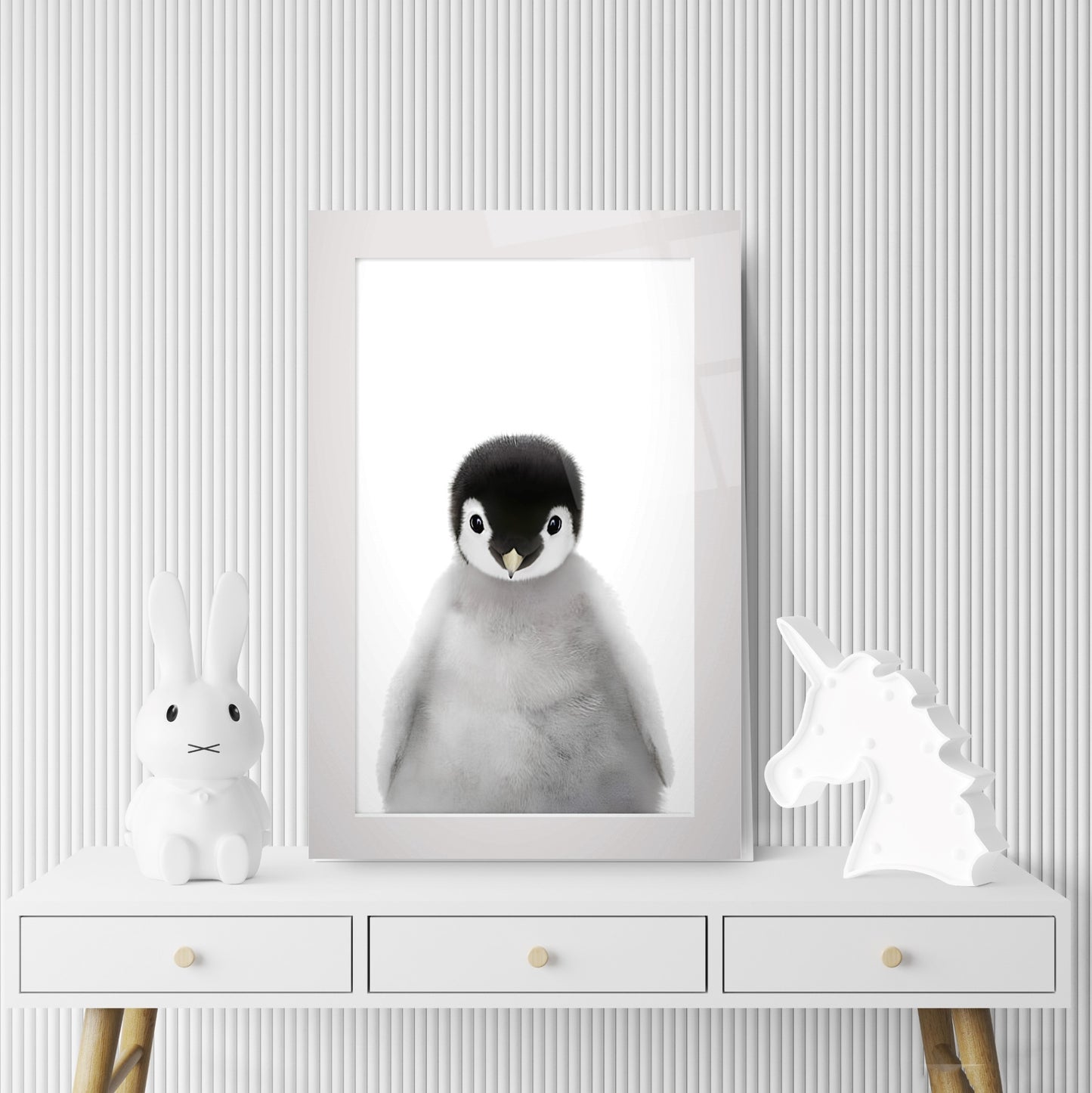 Yavru Penguen Çocuk Odası Cam Tablo