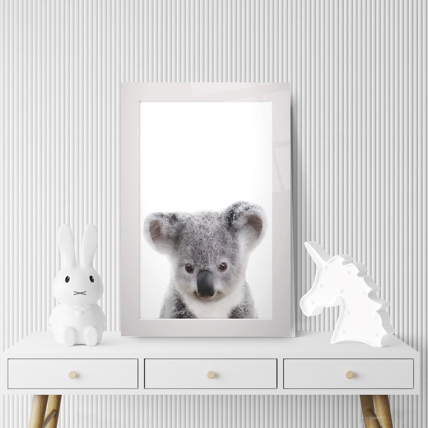 Yavru Koala Çocuk Odası Cam Tablo