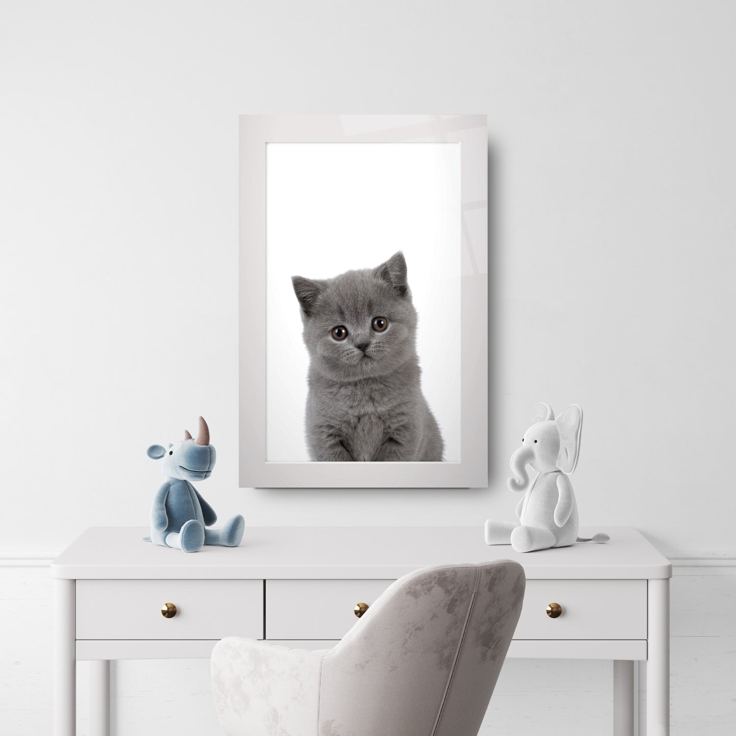 Yavru Kedi Çocuk Odası Cam Tablo