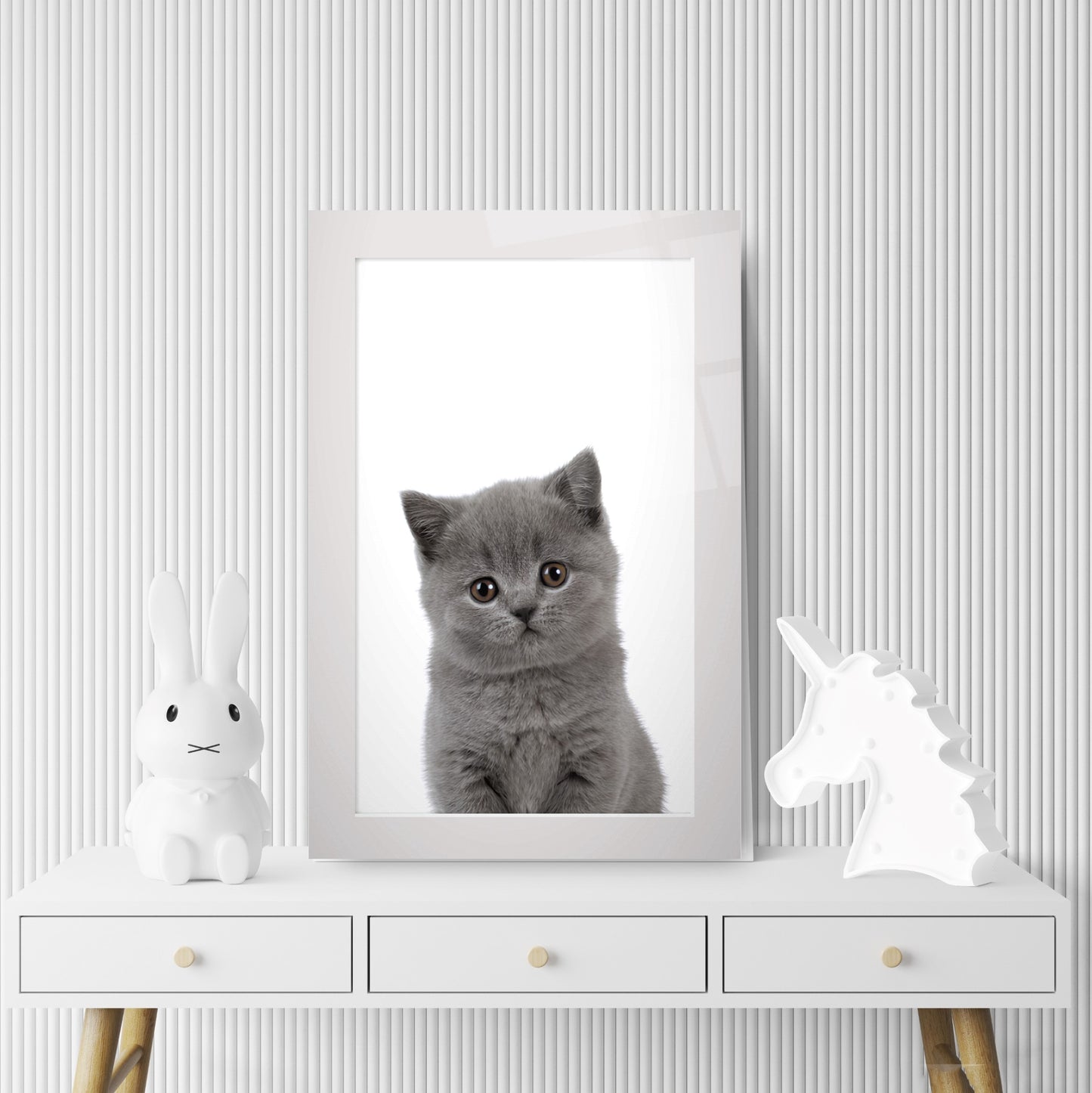 Yavru Kedi Çocuk Odası Cam Tablo