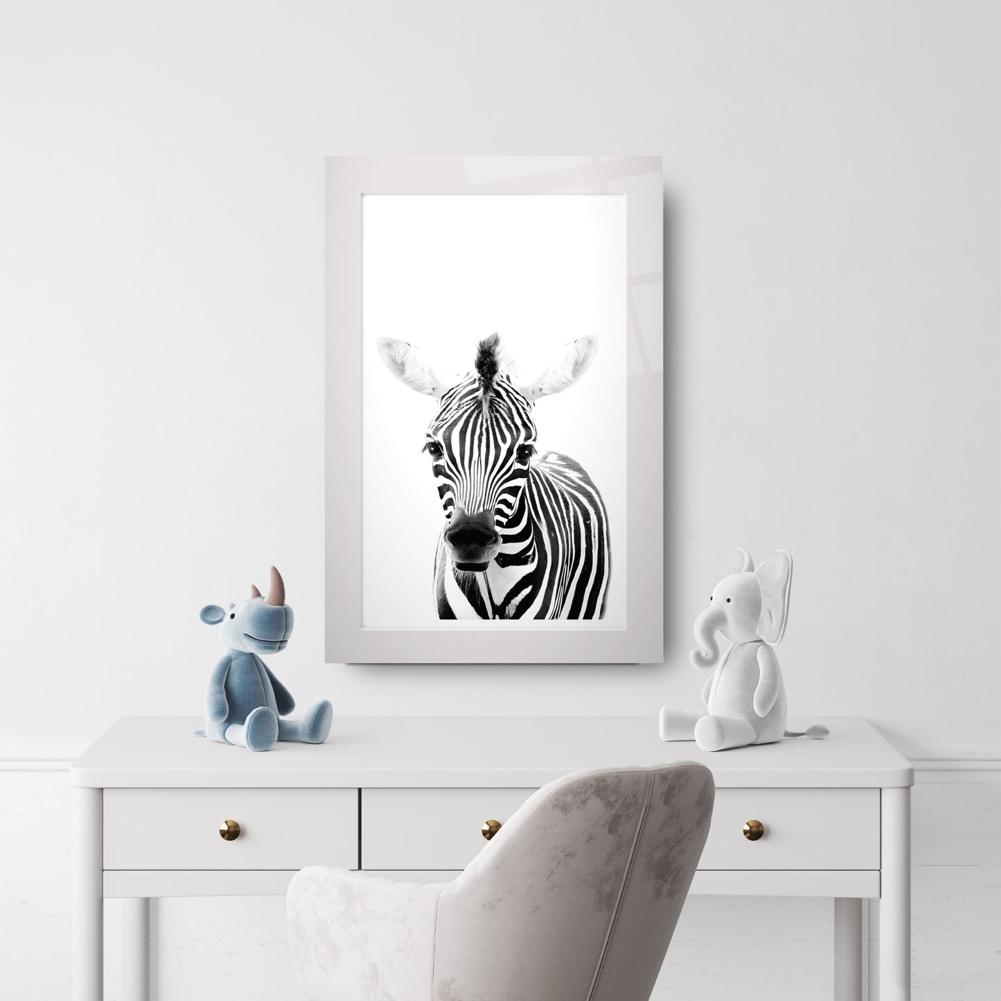 Yavru Zebra Çocuk Odası Cam Tablo
