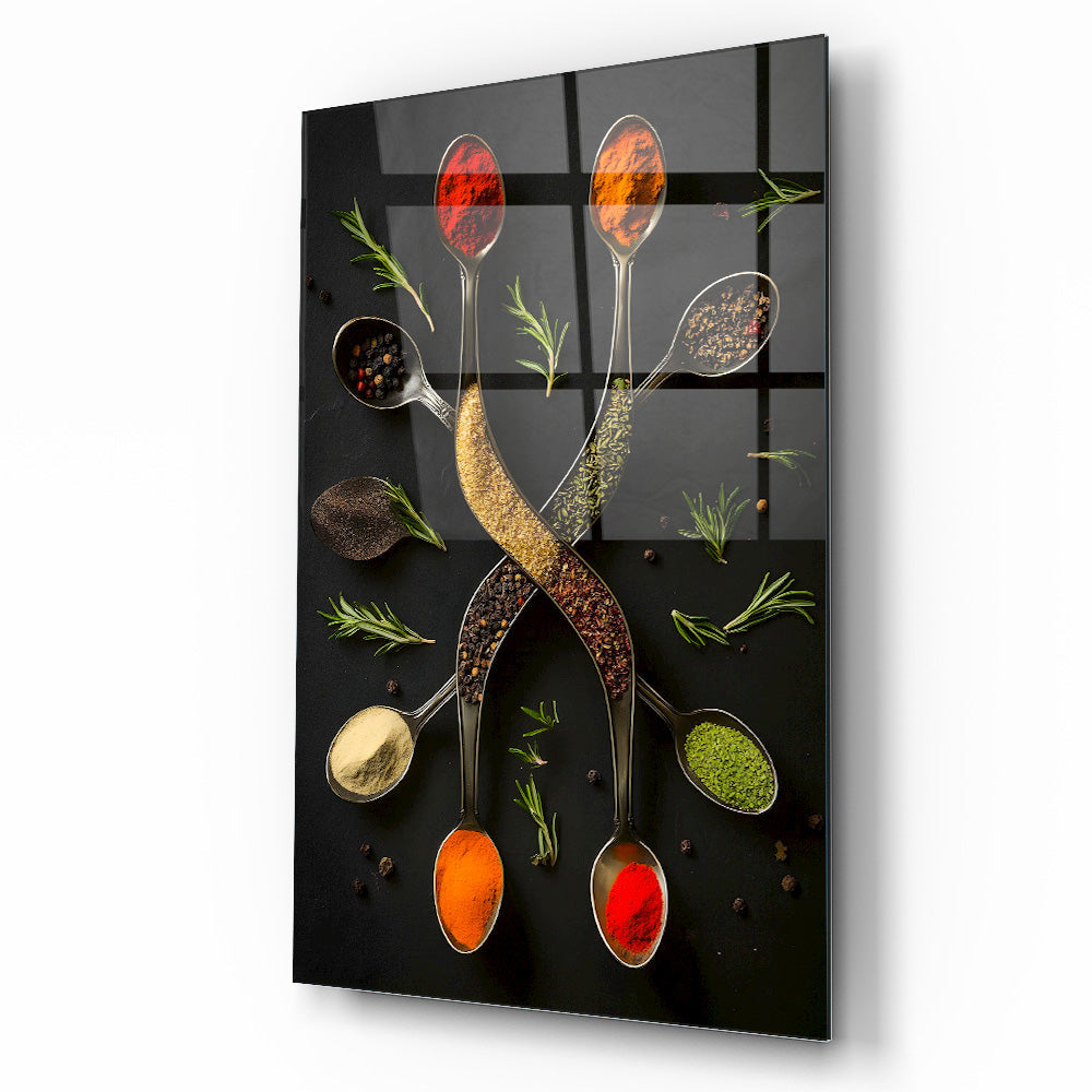 Renkli Baharatlar Cam Tablo