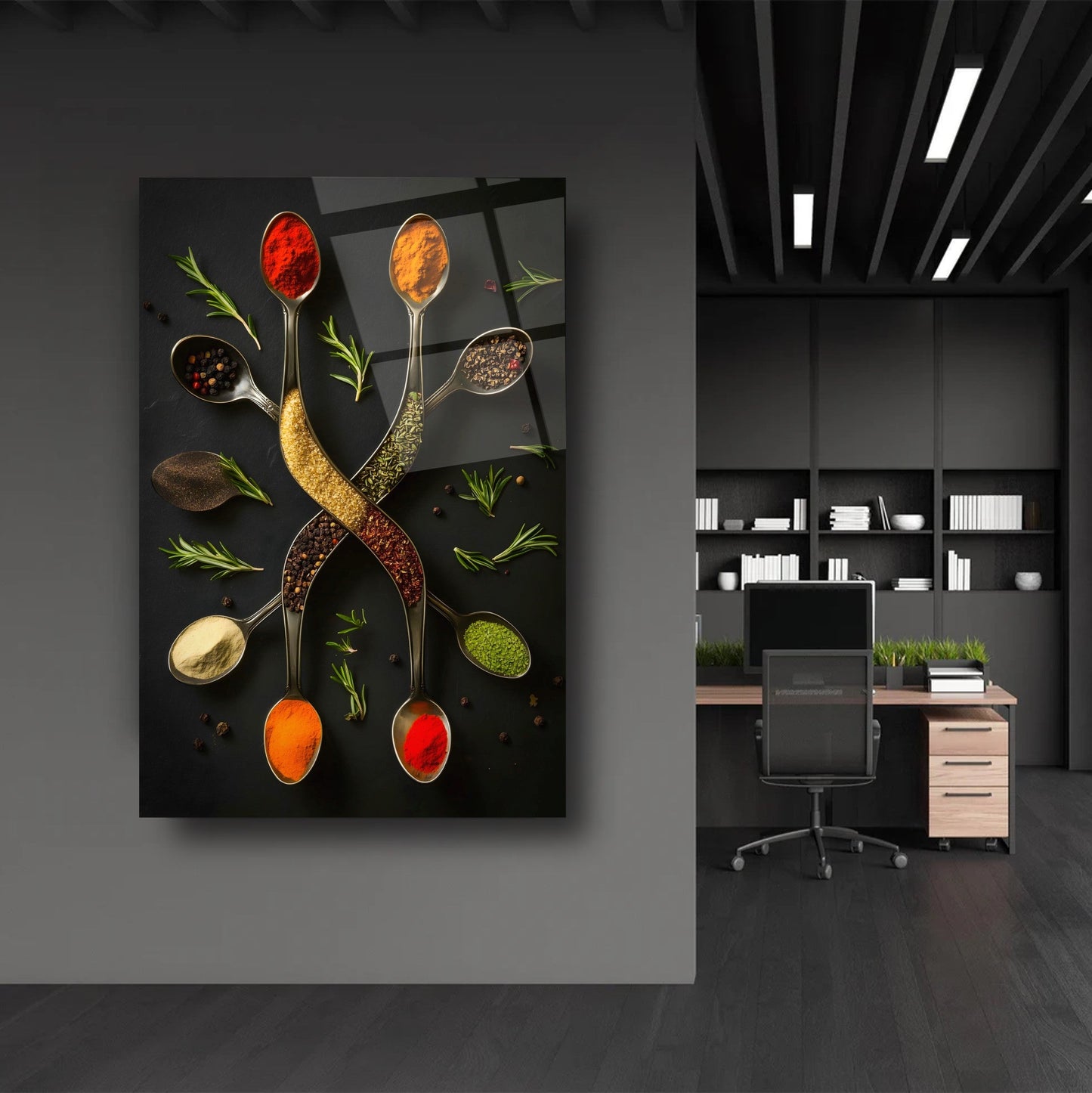 Renkli Baharatlar Cam Tablo