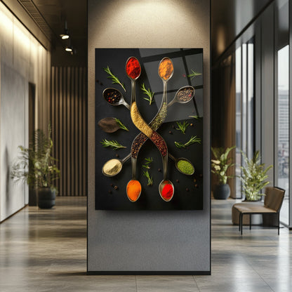 Renkli Baharatlar Cam Tablo