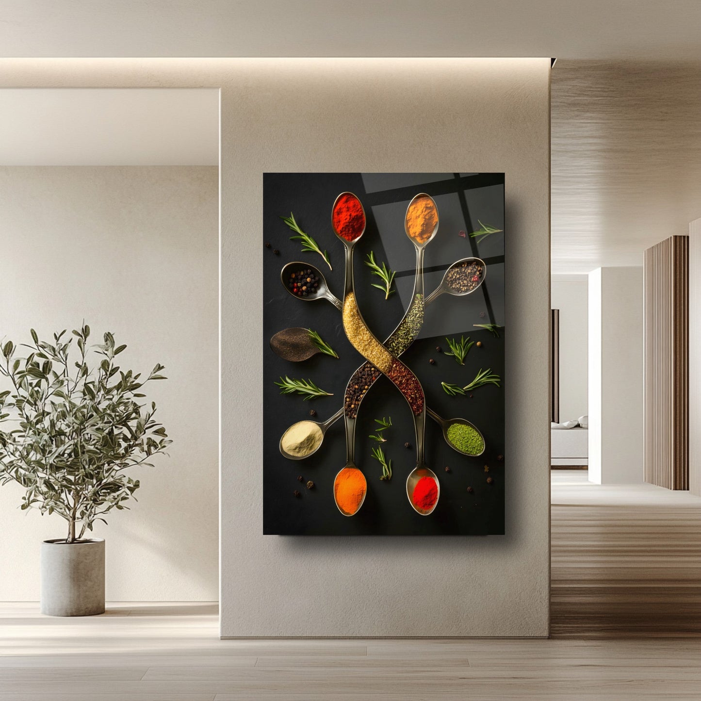 Renkli Baharatlar Cam Tablo