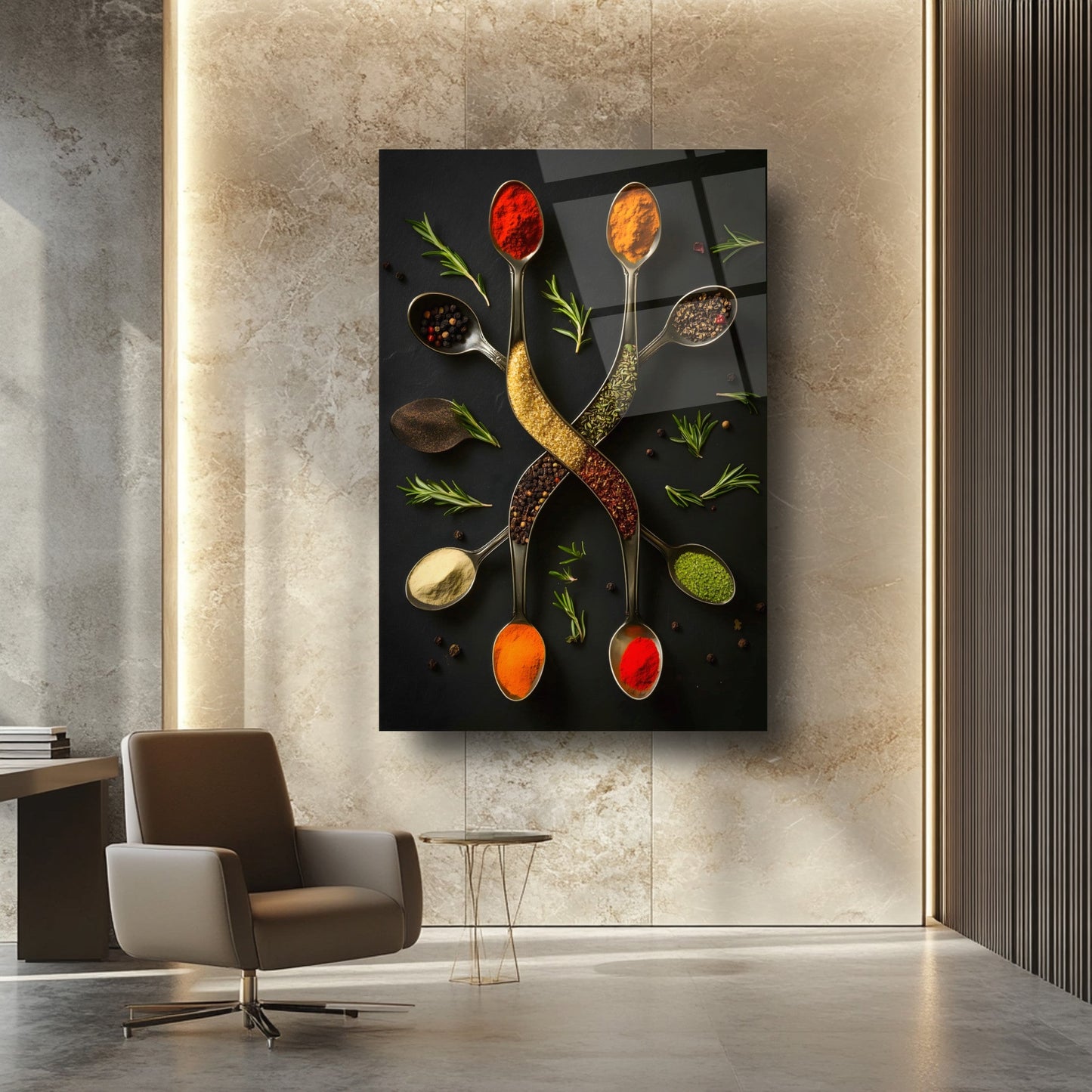 Renkli Baharatlar Cam Tablo