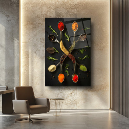 Renkli Baharatlar Cam Tablo