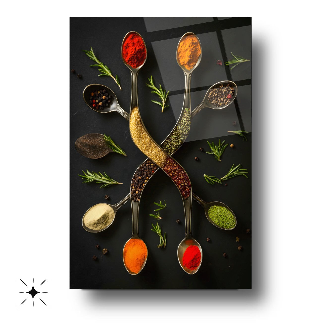 Renkli Baharatlar Cam Tablo