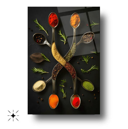 Renkli Baharatlar Cam Tablo