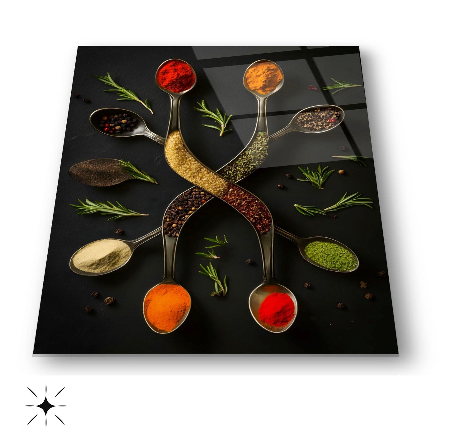 Renkli Baharatlar Cam Tablo