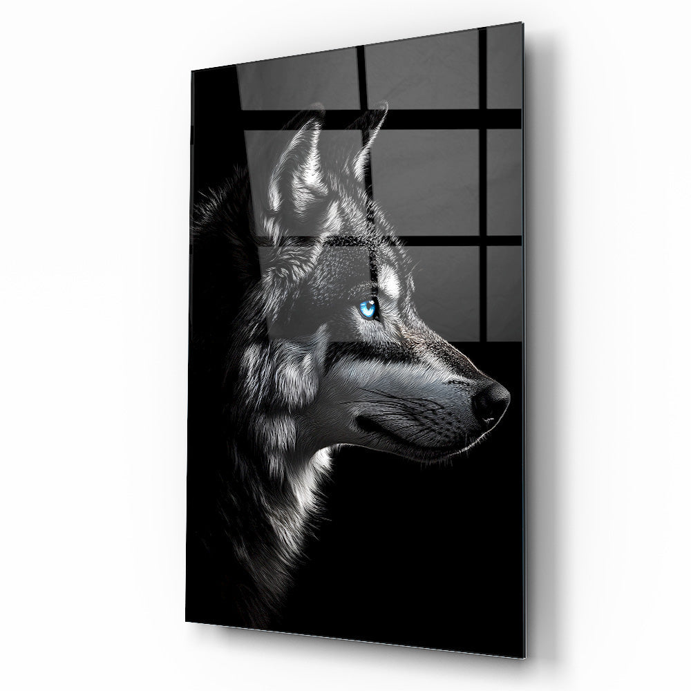 Mavi Gözlü Kurt Cam Tablo