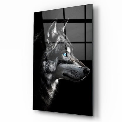 Mavi Gözlü Kurt Cam Tablo