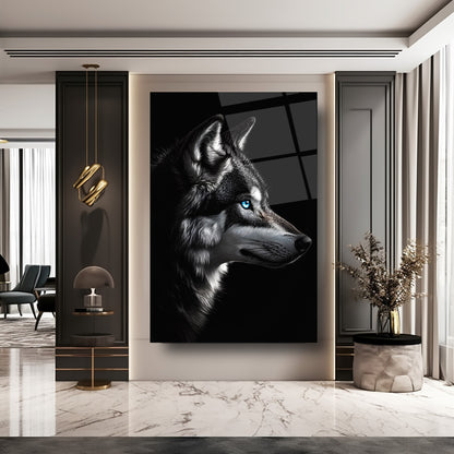 Mavi Gözlü Kurt Cam Tablo