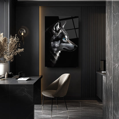 Mavi Gözlü Kurt Cam Tablo