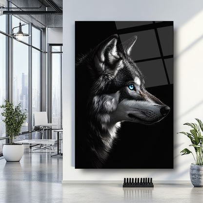 Mavi Gözlü Kurt Cam Tablo