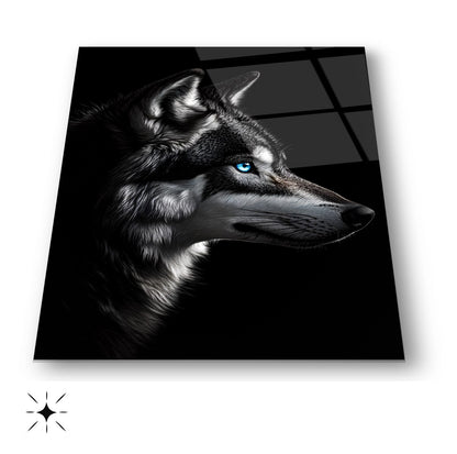 Mavi Gözlü Kurt Cam Tablo