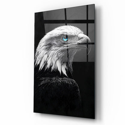 Mavi Gözlü Kartal Cam Tablo