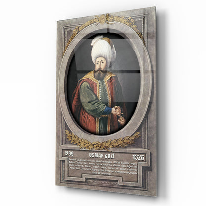 Osmanlı Padişahı Osman Gazi Cam Tablo