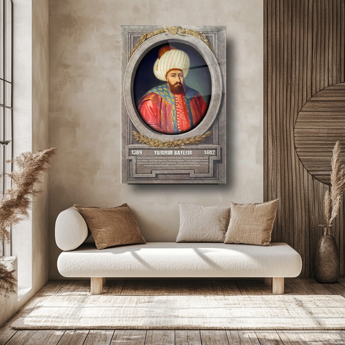 Osmanlı Padişahı Yıldırım Bayezid Cam Tablo