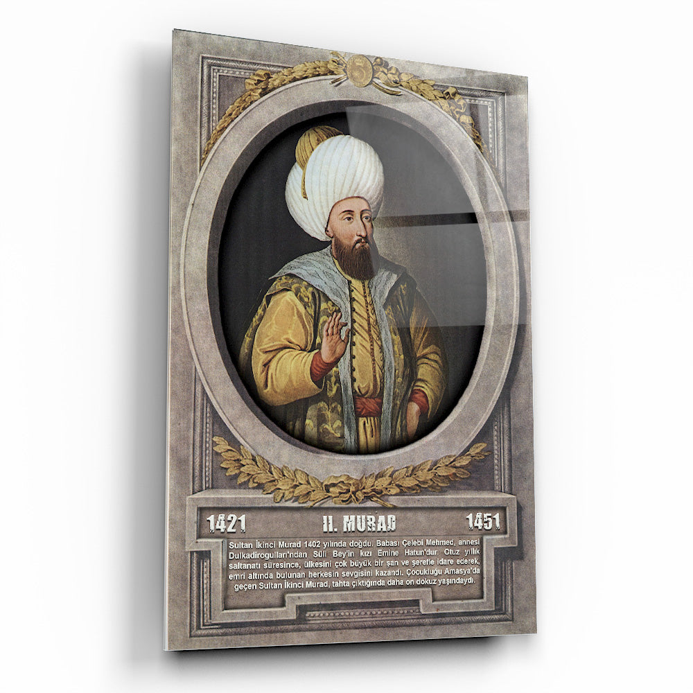 Osmanlı Padişahı 2. Murad Cam Tablo