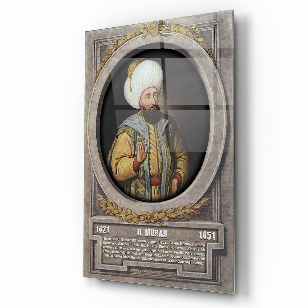 Osmanlı Padişahı 2. Murad Cam Tablo