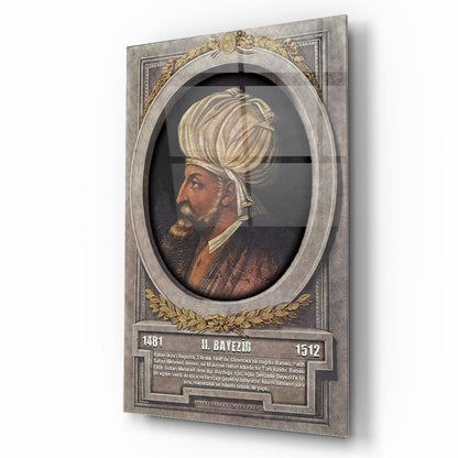 Osmanlı Padişahı 2. Bayezid Cam Tablo