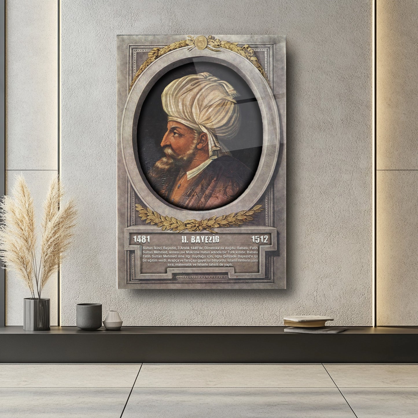 Osmanlı Padişahı 2. Bayezid Cam Tablo