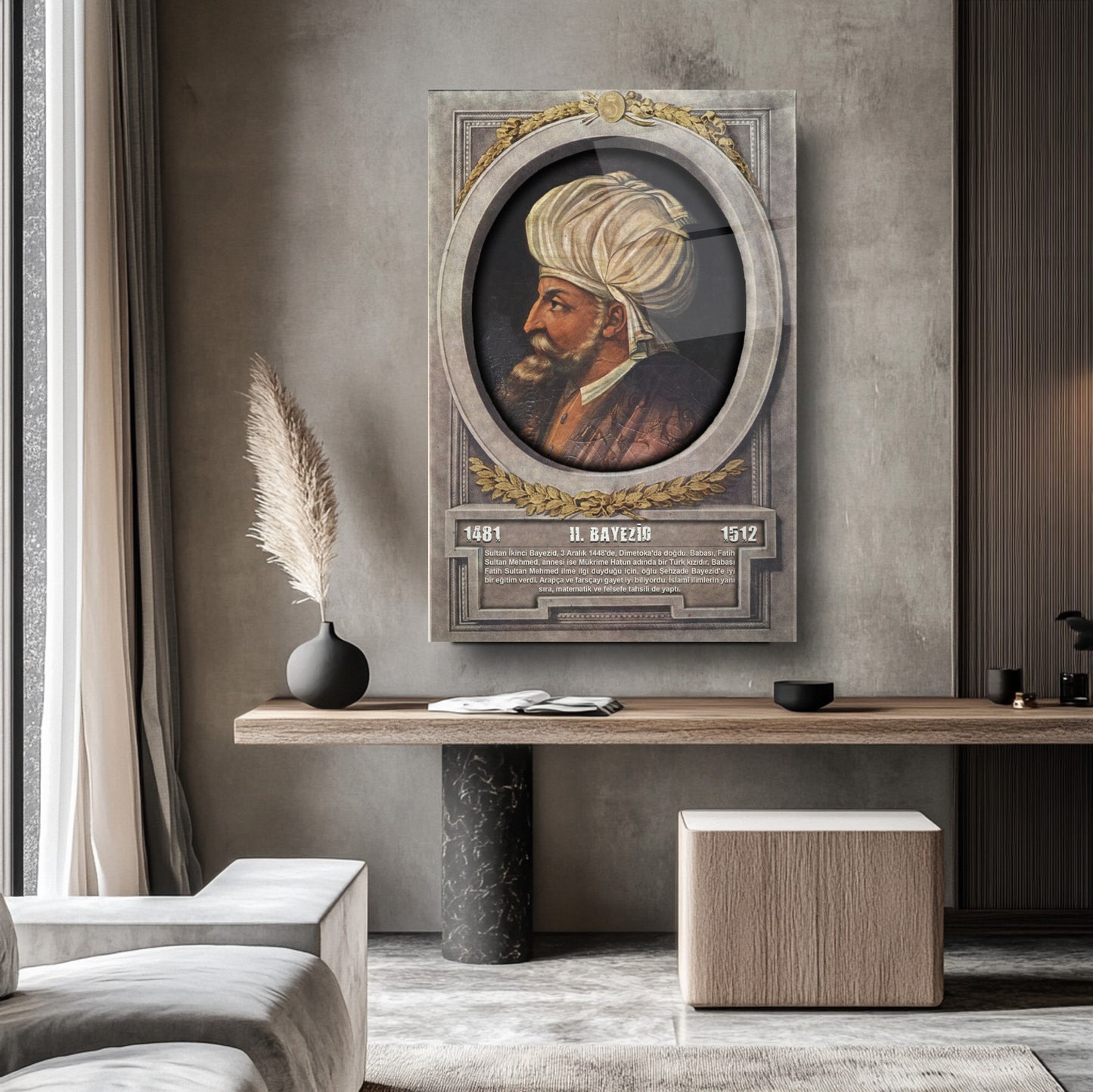 Osmanlı Padişahı 2. Bayezid Cam Tablo