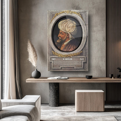 Osmanlı Padişahı 2. Bayezid Cam Tablo