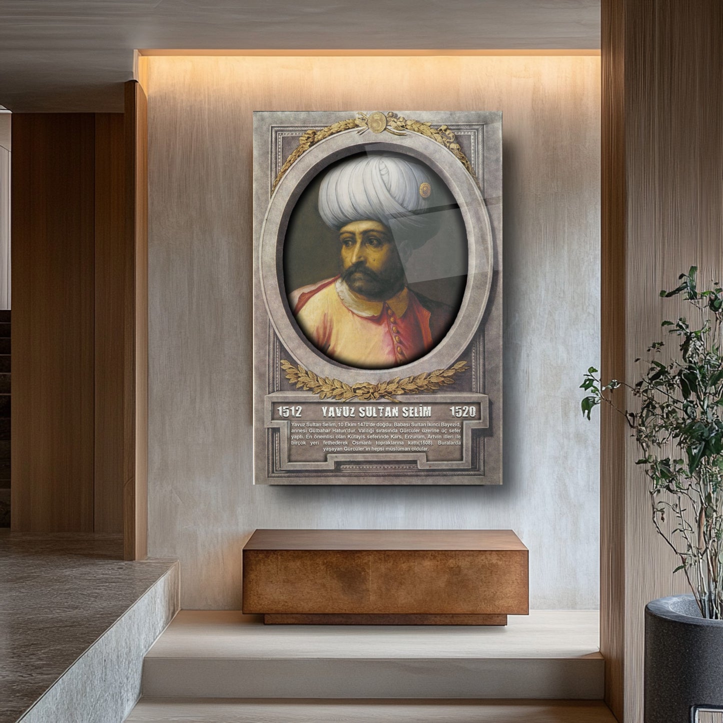 Osmanlı Padişahı Yavuz Sultan Selim Cam Tablo