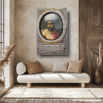 Osmanlı Padişahı Yavuz Sultan Selim Cam Tablo