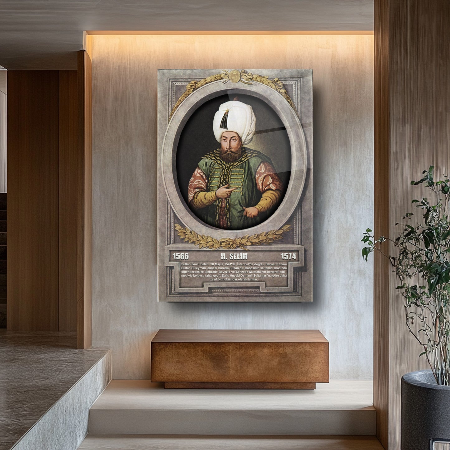 Osmanlı Padişahı 2. Selim Cam Tablo