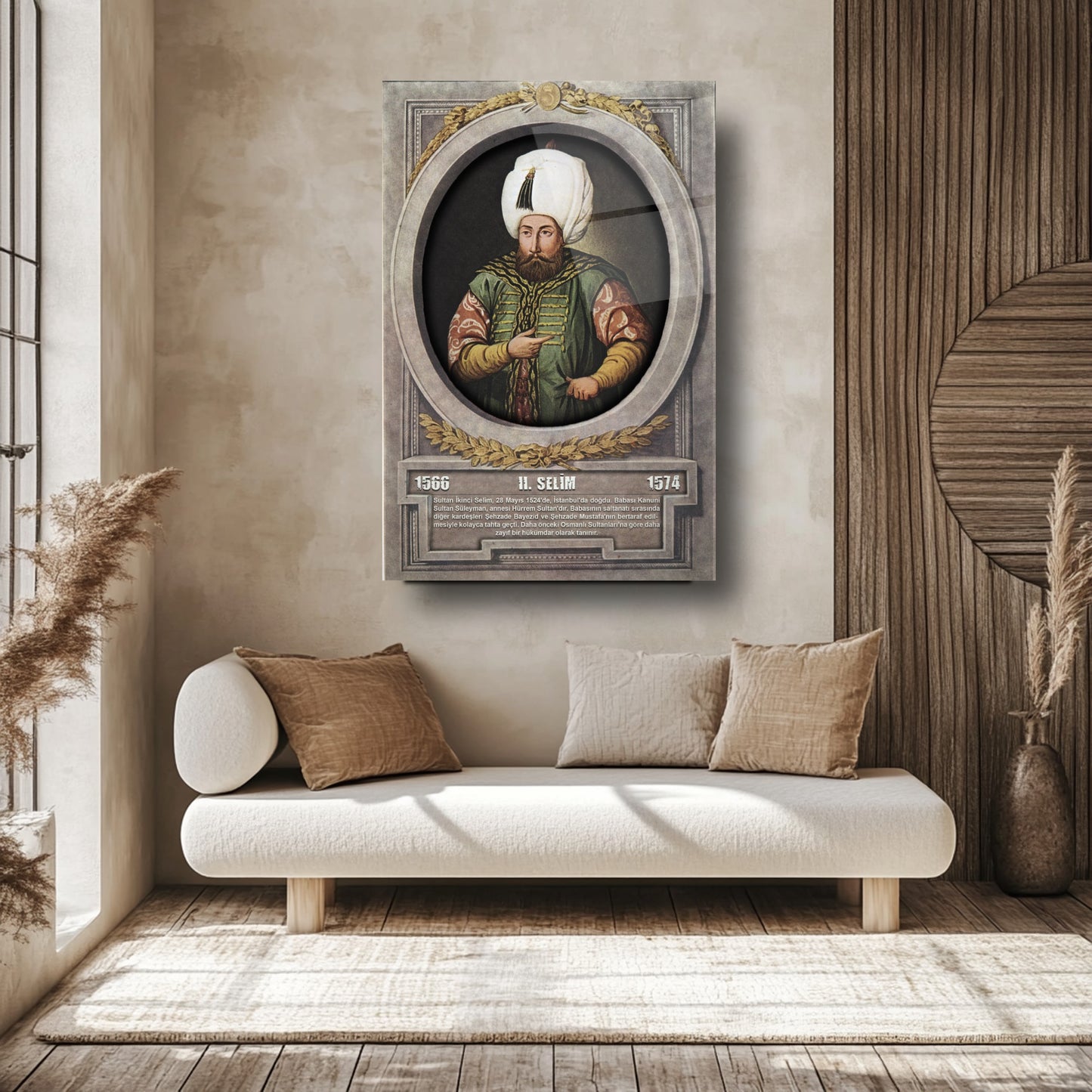 Osmanlı Padişahı 2. Selim Cam Tablo