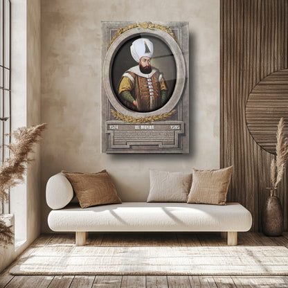 Osmanlı Padişahı 3. Murad Cam Tablo