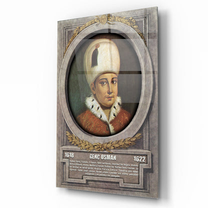 Osmanlı Padişahı Genç Osman Cam Tablo